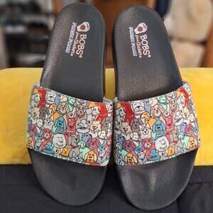 Skechers BOBS For Dogs, Pop-Ups-Woof About Sandal/Slide, Size 9 Woof Party